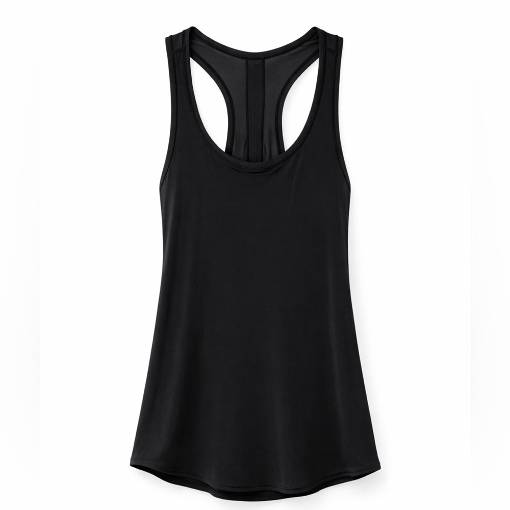 Lululemon Black Mesh Racerback Tank Split Back Tie Lightweight Size 6